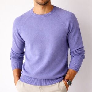 J. Crew Supersoft Lambswool Blue Purple Preppy Casual Crewneck Sweater XL
